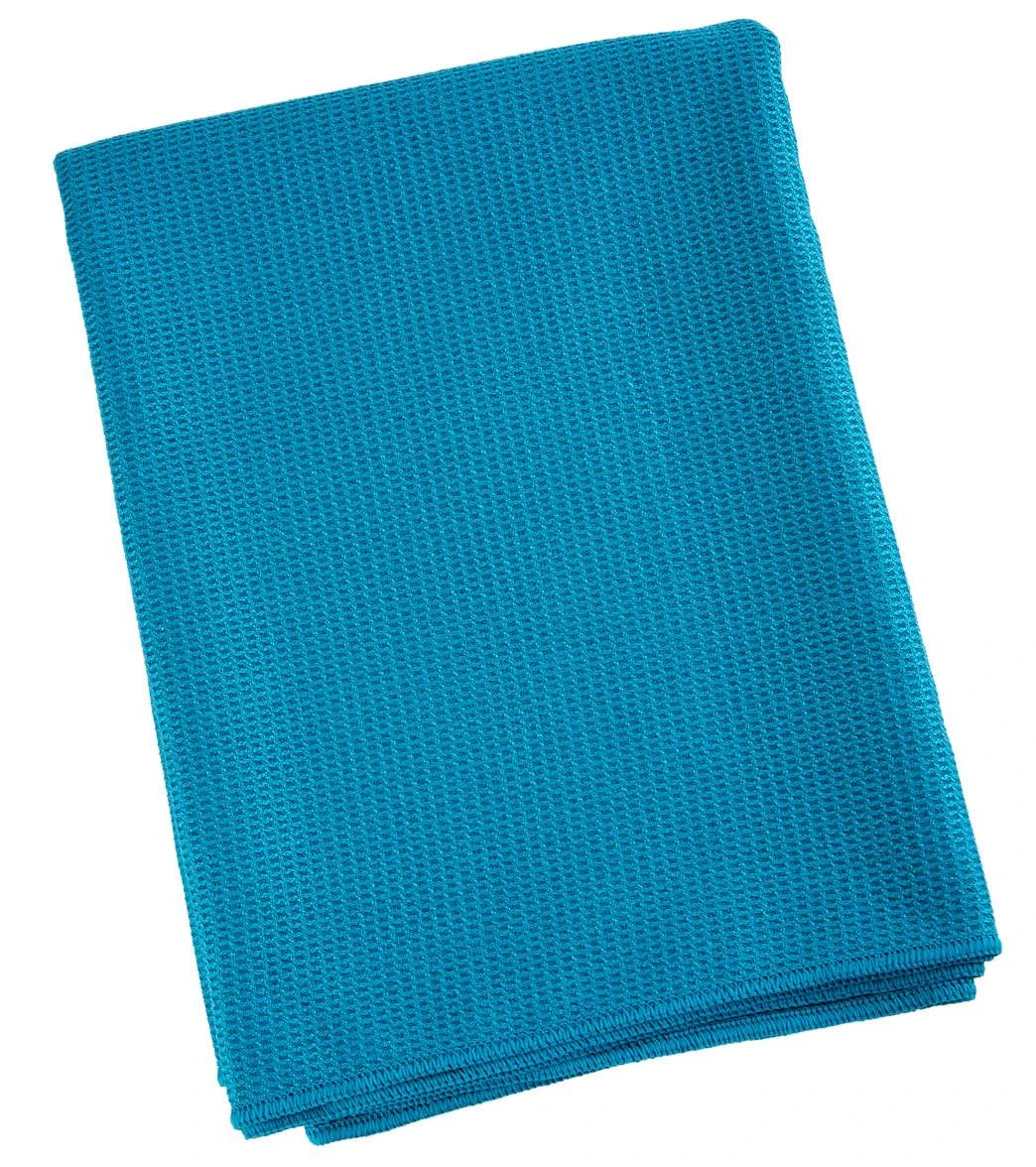 Everyday Yoga Waffle Grip Mat Towel Peacock 2 Everyday Yoga Waffle Grip Mat Towel Peacock - Image 2