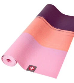 Manduka EKO SuperLite Travel Yoga Mat 71" 1.5mm Fuchsia Three Stripe
