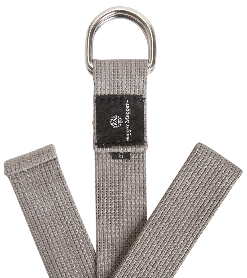 Hugger Mugger D-Ring Cotton Yoga Strap 6' Grey 1 Hugger Mugger D-Ring Cotton Yoga Strap 6' Grey