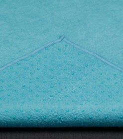 Front Page 11 Manduka Yogitoes+ Repreve® Yoga Mat Towel, 71" Aqua