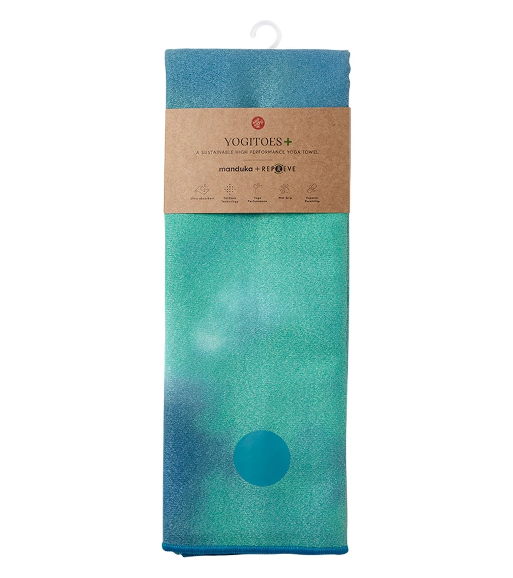 Manduka Yogitoes+ Repreve® Yoga Mat Towel, 71" Lido Sky 2 Manduka Yogitoes+ Repreve® Yoga Mat Towel, 71" Lido Sky - Image 2
